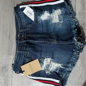 Machine High Rise Denim Shorts Size Medium NWT